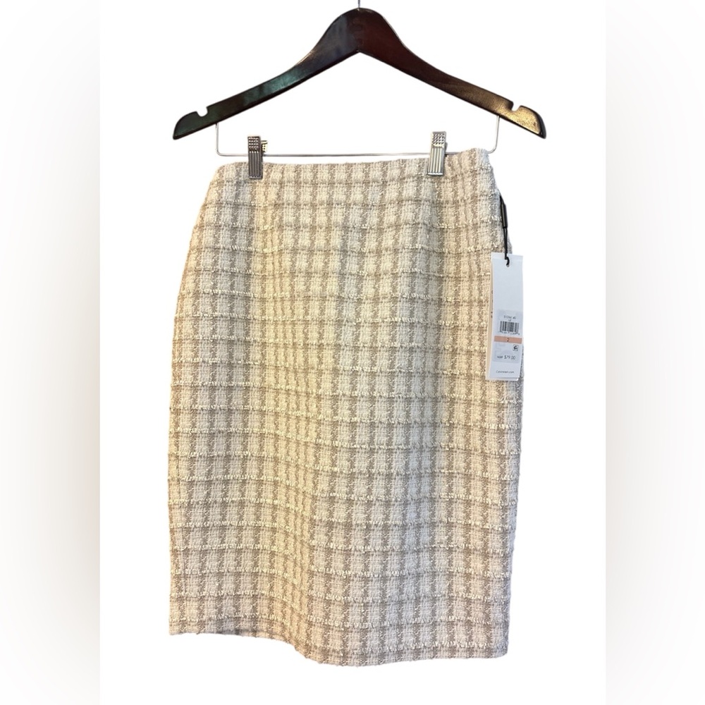 Calvin Klein NWT Checked Tweed Skirt for Women